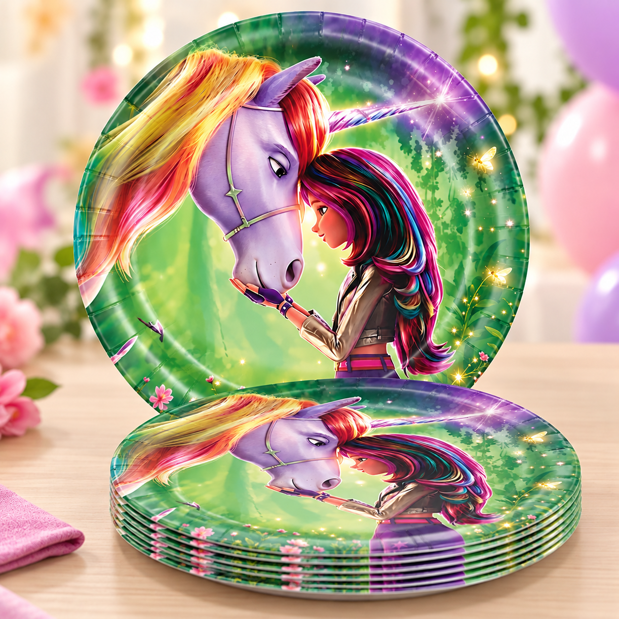 Unicorn Academy Dessert Plates - 10 PK